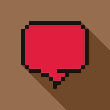 Pixelated speech bubble showing long shadow Illustration