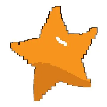 Pixelated star shape Illustrazione stock