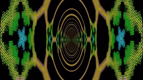 Pixelated star shaped 4k endless tunnel kaleidoscope animation Stock Footage 300118653