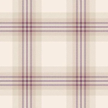 Pixelated tartan pattern in beige and mauve. Classic fabric design, ideal for Stock Illustration