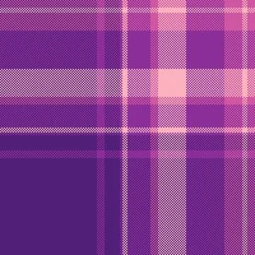 Pixelated tartan pattern in shades of purple and pink. Perfect for digital de Stock Illustration