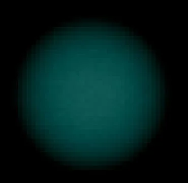 Pixelated teal sphere against a black backdrop Illustrazione stock