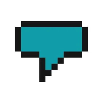 Pixelated thumbs down icon expressing disapproval Stock Illustration