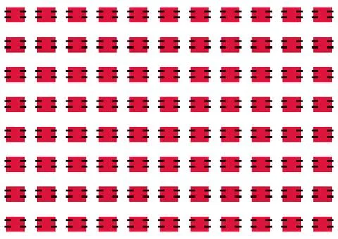 Pixelated tiger-inspired stripes and forms in vibrant crimson Stock Illustration