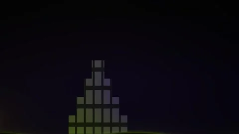 Pixelated tower with orange light. Vídeos de archivo 336254415
