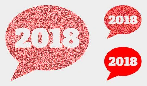 Pixelated Vector 2018 Message Balloon Icons Illustrazione stock