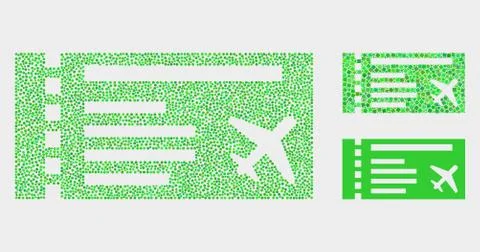Pixelated Vector Airticket Icons 스톡 일러스트