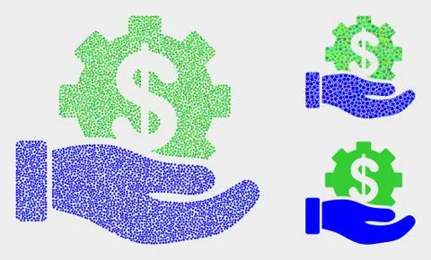 Pixelated Vector Bank Service Hand Icons Ilustración de archivo