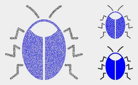 Pixelated Vector Bug Icons Illustrazione stock