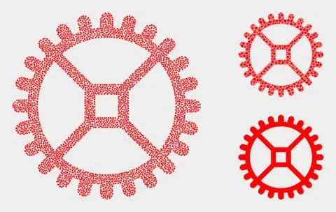 Pixelated Vector Clock Gear Icons 스톡 일러스트