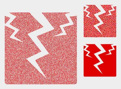 Pixelated Vector Crack Icons Illustrazione stock