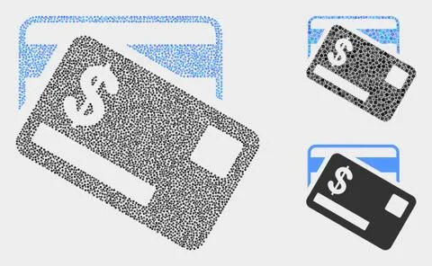 Pixelated Vector Dollar Bank Cards Icons Stock Illustration