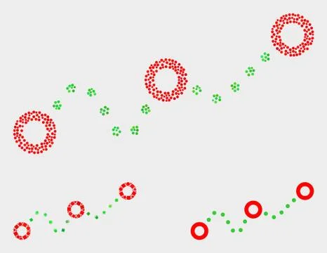 Pixelated Vector Dotted Chart Icons Illustrazione stock