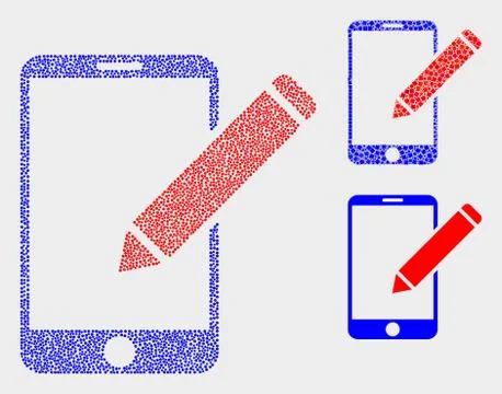 Pixelated Vector Edit Phone Records Icons Illustrazione stock
