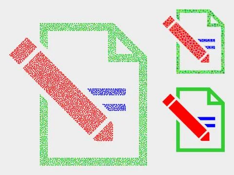 Pixelated Vector Edit Text Page Icons Illustrazione stock