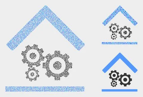 Pixelated Vector Engine Service Garage Icons Illustrazione stock