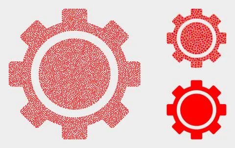 Pixelated Vector Gear Icons Illustrazione stock