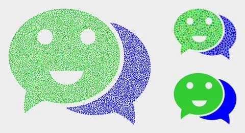 Pixelated Vector Happy Chat Icons Illustrazione stock