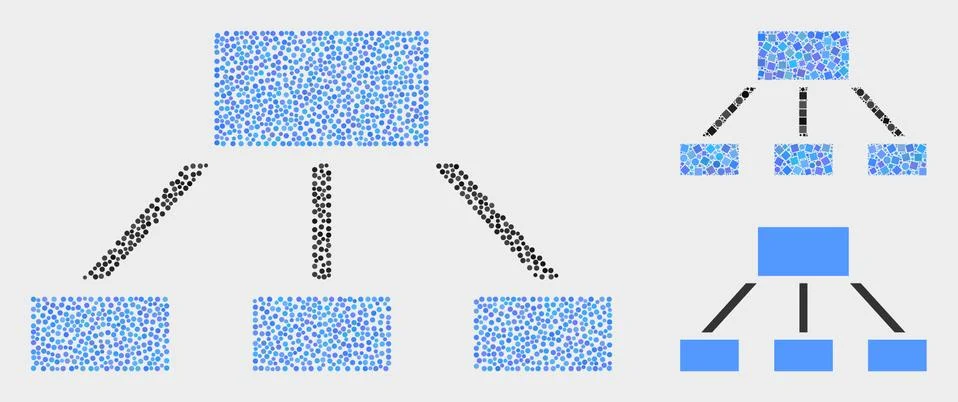 Pixelated Vector Hierarchy Icons Ilustración de archivo
