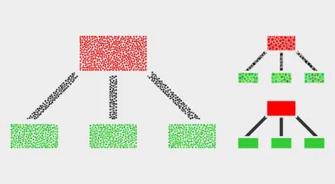 Pixelated Vector Hierarchy Links Icons Ilustración de archivo