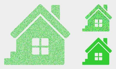 Pixelated Vector Home Icons Stock Illustration