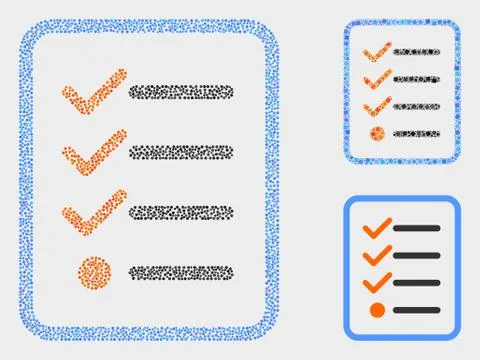 Pixelated Vector Items List Page Icons Illustrazione stock