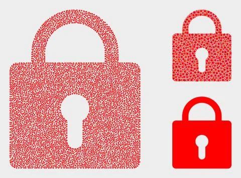 Pixelated Vector Lock Icons Stock Illustration