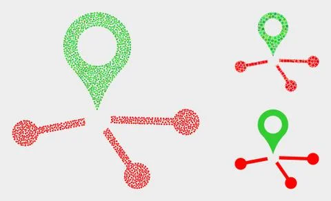 Pixelated Vector Map Pointer Links Icons Stock Illustration