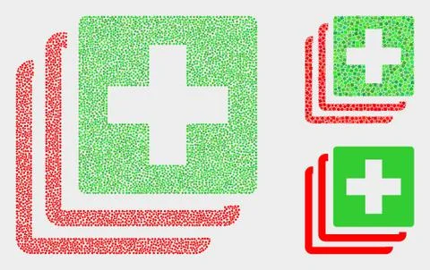 Pixelated Vector Medical Data Icons Stock Illustration