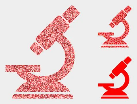 Pixelated Vector Microscope Icons Stock Illustration