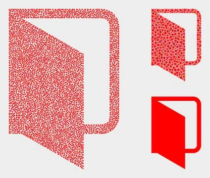 Pixelated Vector Open Folder Icons Illustrazione stock