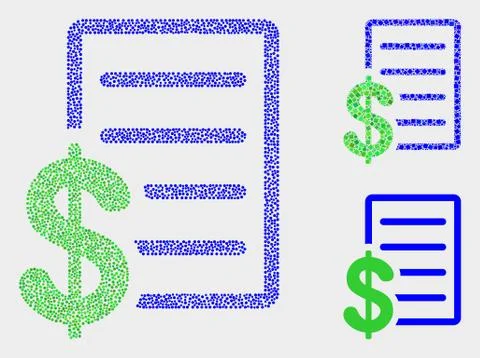 Pixelated Vector Price List Icons Illustrazione stock