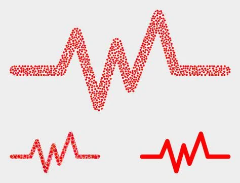 Pixelated Vector Pulse Signal Icons Illustrazione stock