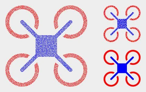 Pixelated Vector Quadcopter Icons Illustrazione stock