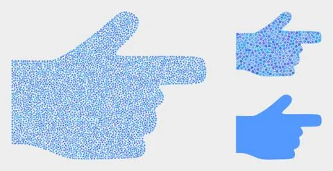 Pixelated Vector Right Pointer Finger Icons Stock Illustration