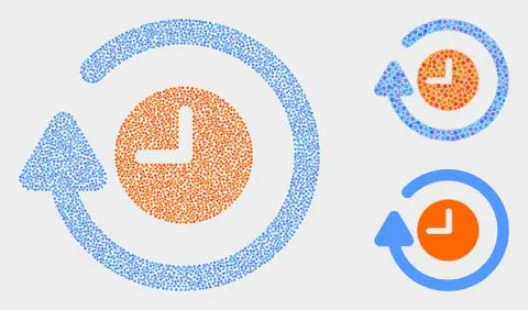 Pixelated Vector Rotate Clockwise Icons Illustrazione stock
