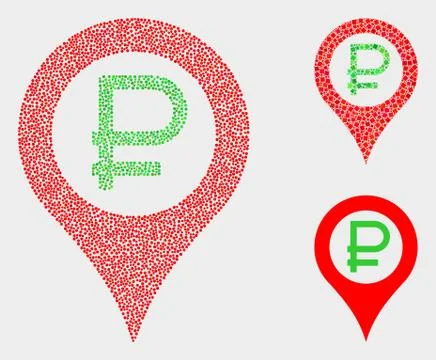 Pixelated Vector Rouble Map Marker Icons Ilustración de archivo