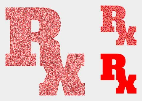 Pixelated Vector Rx Symbol Icons Illustrazione stock