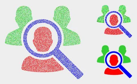 Pixelated Vector Search People Icons Illustrazione stock