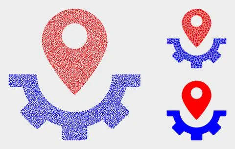Pixelated Vector Service Map Marker Icons Illustrazione stock