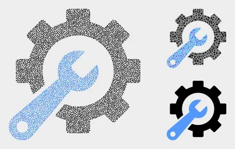 Pixelated Vector Service Tools Icons Stock Illustration