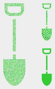 Pixelated Vector Shovel Icons 스톡 일러스트