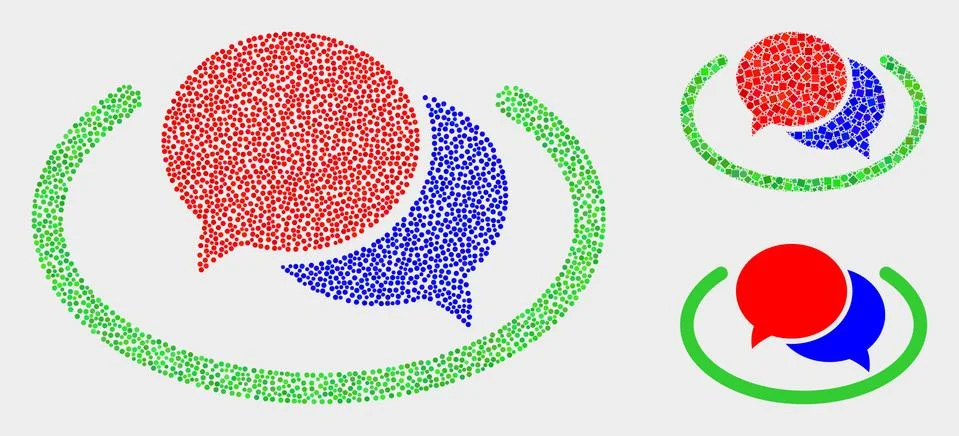 Pixelated Vector Social Network Messages Icons Stock Illustration