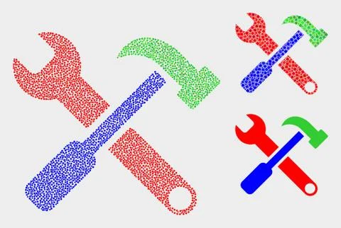 Pixelated Vector Tools Icons Illustrazione stock