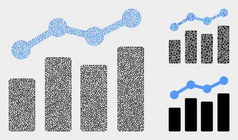 Pixelated Vector Trend Chart Icons Illustrazione stock