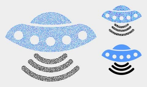 Pixelated Vector UFO Icons Stock Illustration
