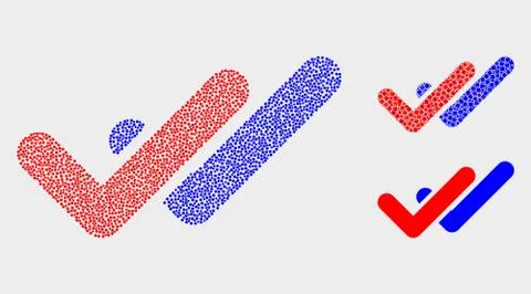 Pixelated Vector Valid Ticks Icons Illustrazione stock