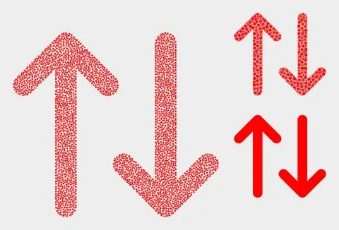 Pixelated Vector Vertical Exchange Arrows Icons Illustrazione stock