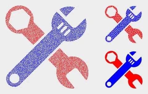 Pixelated Vector Wrenches Icons 스톡 일러스트