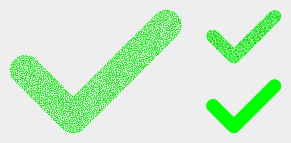 Pixelated Vector Yes Tick Icons Illustrazione stock